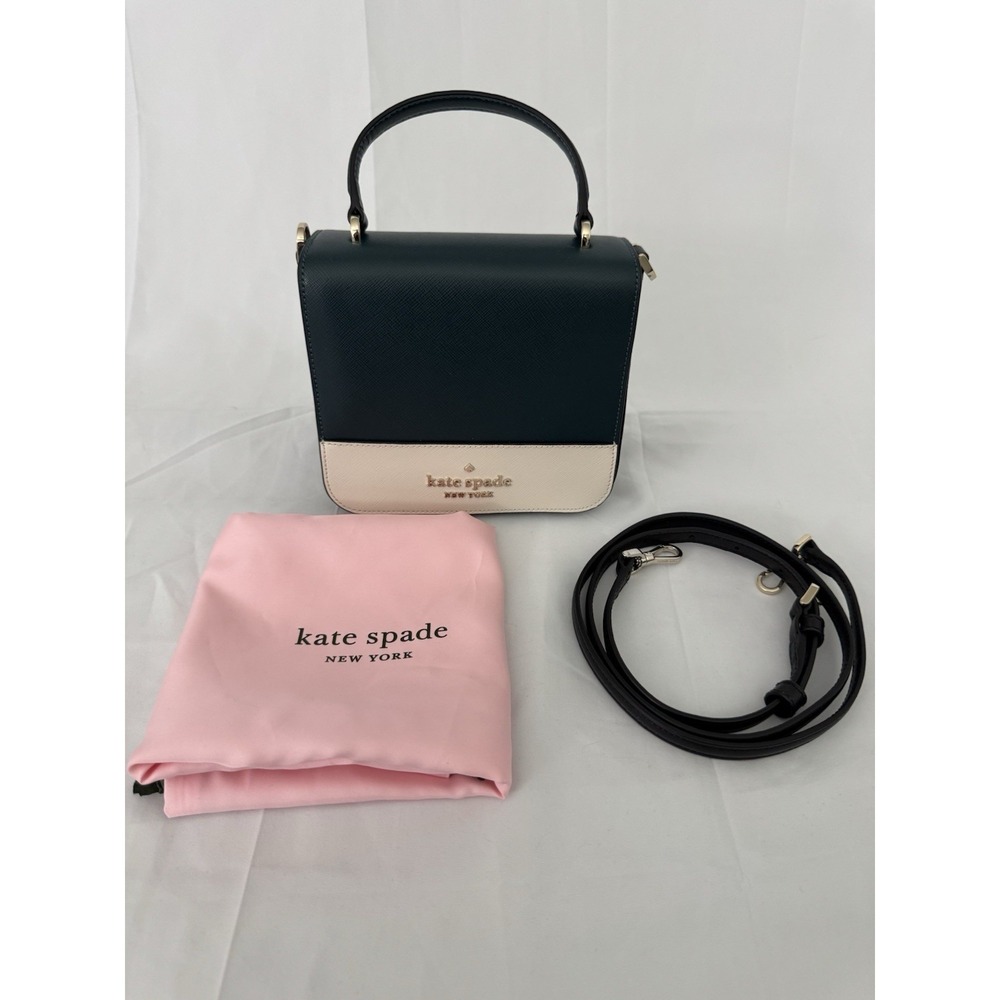 Kate Spade New York Staci Saffiano Top Handle Square Flap Crossbody Bag